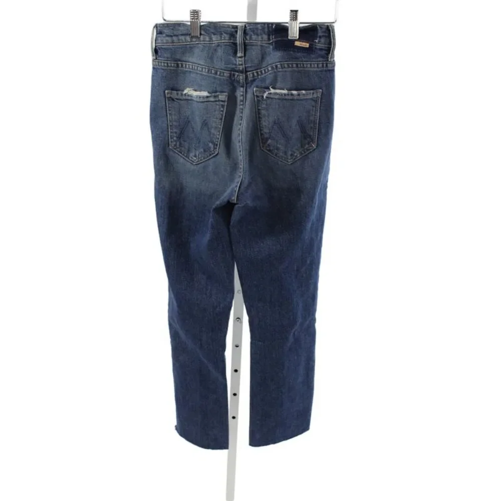 Mother Superior Womens Cropped High Rise Jeans Blue Cotton Size 25